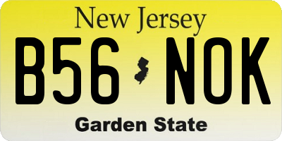 NJ license plate B56NOK