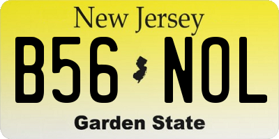 NJ license plate B56NOL