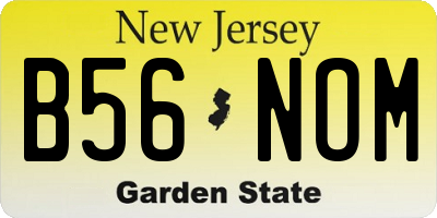 NJ license plate B56NOM