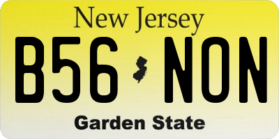 NJ license plate B56NON