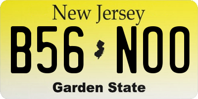 NJ license plate B56NOO