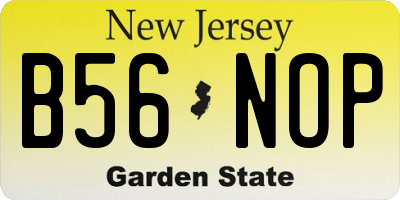 NJ license plate B56NOP