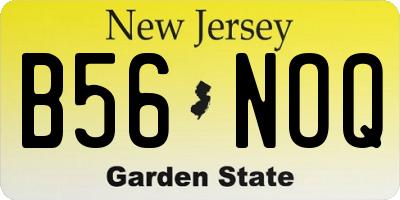 NJ license plate B56NOQ