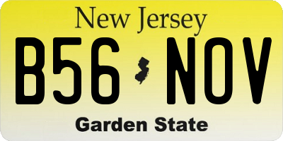NJ license plate B56NOV