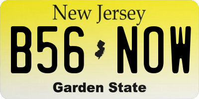 NJ license plate B56NOW