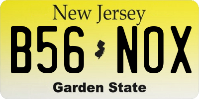 NJ license plate B56NOX