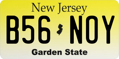 NJ license plate B56NOY