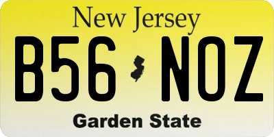 NJ license plate B56NOZ