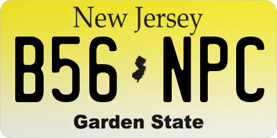 NJ license plate B56NPC