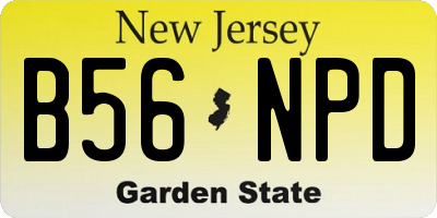 NJ license plate B56NPD
