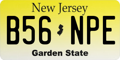NJ license plate B56NPE