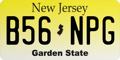 NJ license plate B56NPG