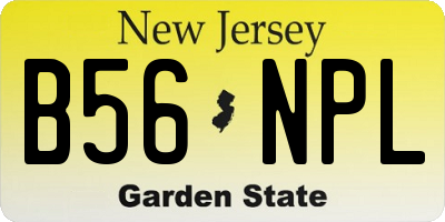NJ license plate B56NPL