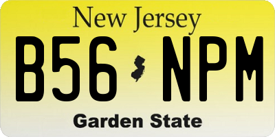 NJ license plate B56NPM