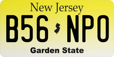 NJ license plate B56NPO