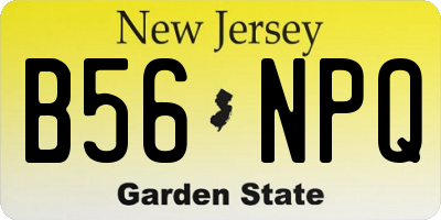 NJ license plate B56NPQ