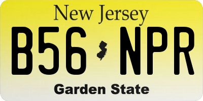 NJ license plate B56NPR