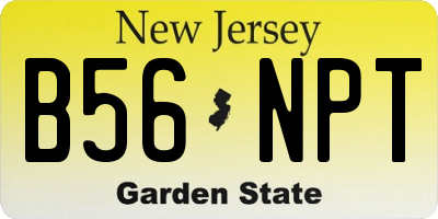 NJ license plate B56NPT