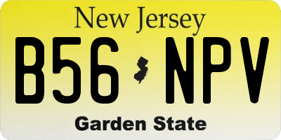 NJ license plate B56NPV