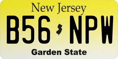 NJ license plate B56NPW
