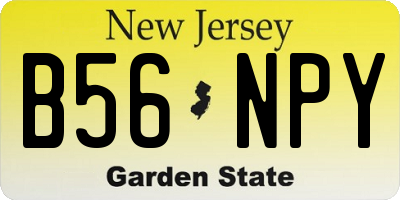 NJ license plate B56NPY