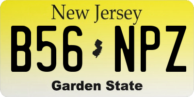 NJ license plate B56NPZ