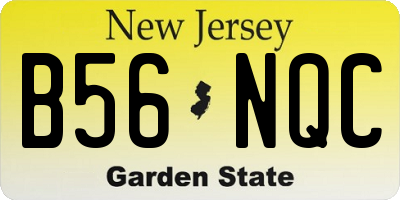 NJ license plate B56NQC