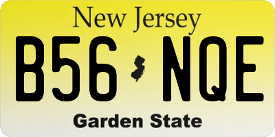 NJ license plate B56NQE