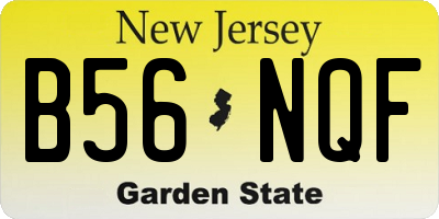 NJ license plate B56NQF