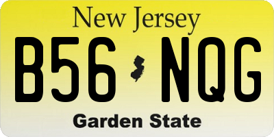 NJ license plate B56NQG