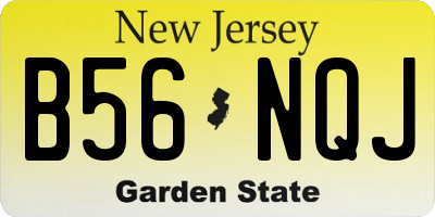 NJ license plate B56NQJ
