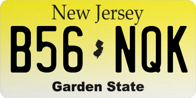 NJ license plate B56NQK