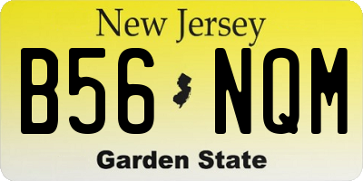 NJ license plate B56NQM