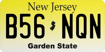 NJ license plate B56NQN