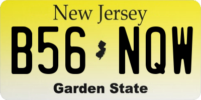 NJ license plate B56NQW