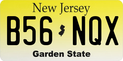 NJ license plate B56NQX