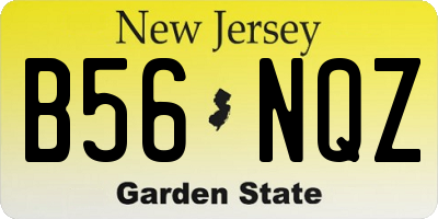NJ license plate B56NQZ