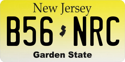 NJ license plate B56NRC