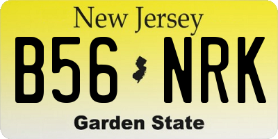 NJ license plate B56NRK