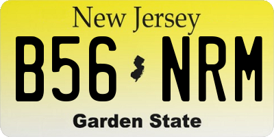 NJ license plate B56NRM
