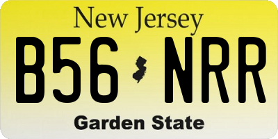 NJ license plate B56NRR