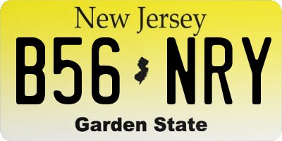 NJ license plate B56NRY