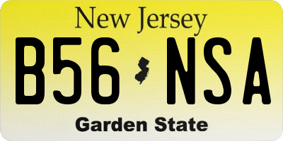 NJ license plate B56NSA