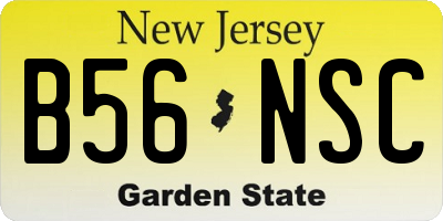 NJ license plate B56NSC