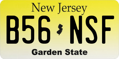 NJ license plate B56NSF
