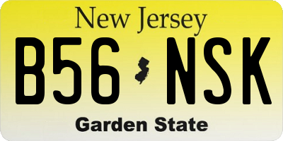 NJ license plate B56NSK