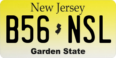 NJ license plate B56NSL