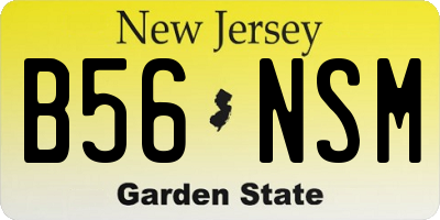 NJ license plate B56NSM
