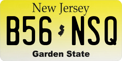 NJ license plate B56NSQ