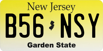 NJ license plate B56NSY